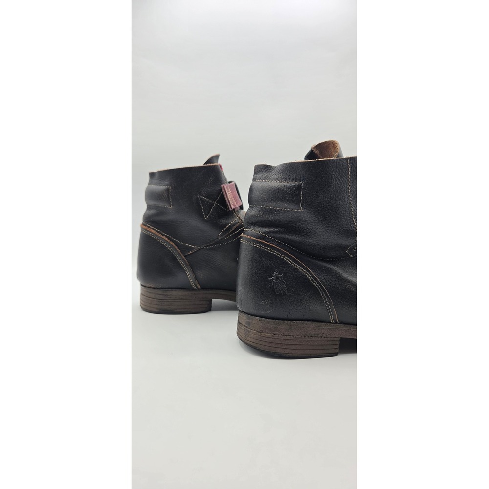 Fly London Black Leather Double Buckle Ankle Boots Made in Portugal Size 42 - Picture 12 of 12